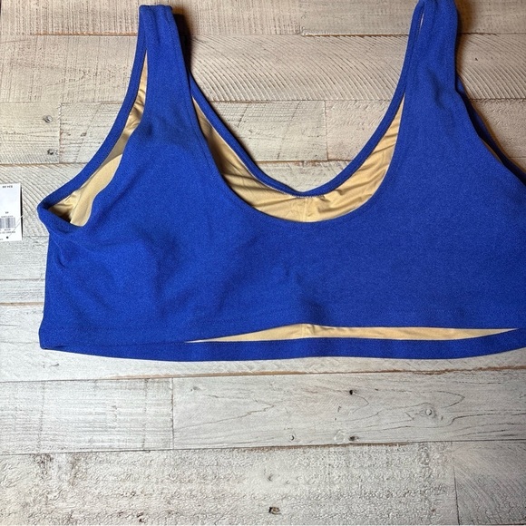 Old Navy Blue Terry Classic Swim Top Beach Vacation V-Neck 4X NWT! - Picture 7 of 13